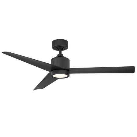 MODERN FORMS Lotus 3-Blade Smart Ceiling Fan 54in Matte Black with 3000K LED Light Kit and Remote Control FR-W1809-54L